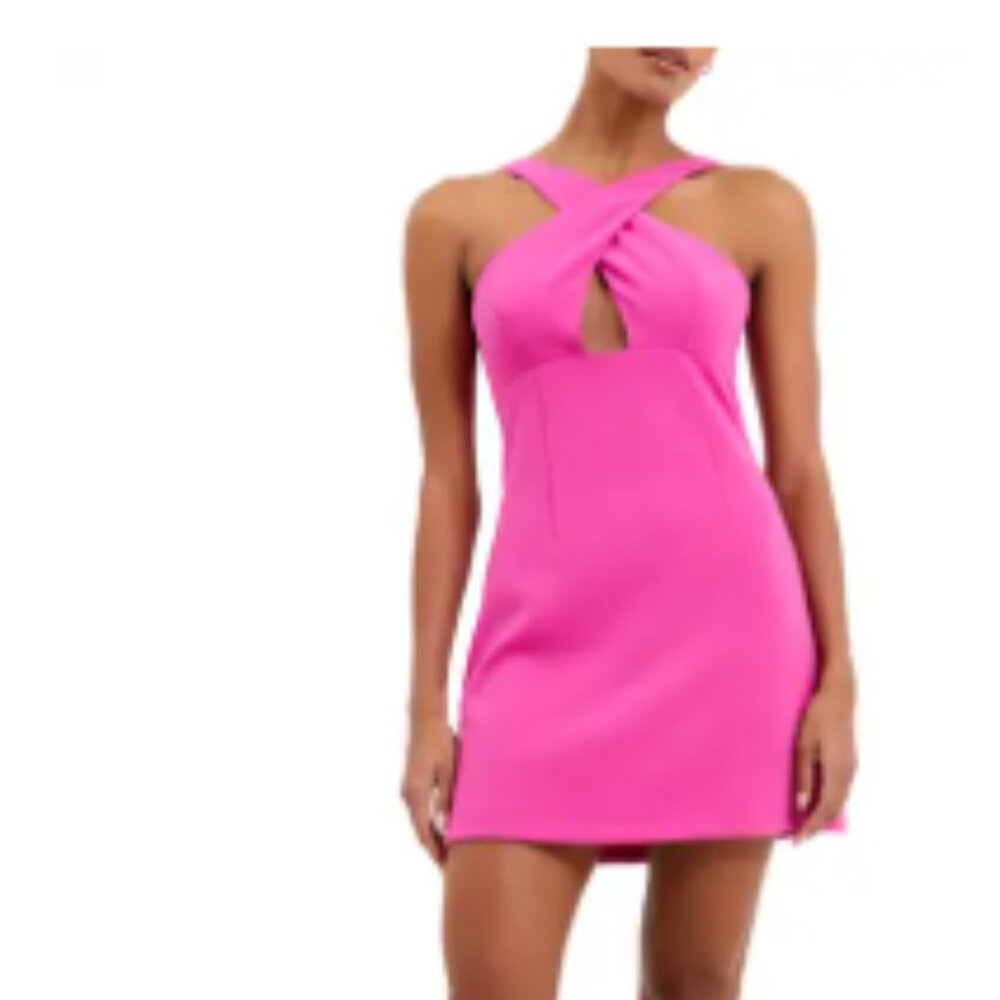 French Connection Whisper Crossover Cutout Minidress